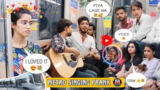 Tere Naam × Piya Lage Na | Cute Girls in Metro 🚇 | Singing Prank in Metro | Metro Singing