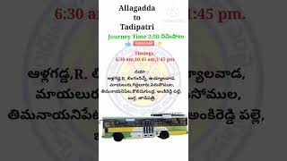 Allagadda to Tadipatri Palle Telugu BusRoute #allagadda #tadipatri #nandyala #anatapur #kurnool