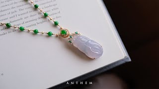 Ice purple jade flower pendant 極上のラベンダー翡翠花の彫刻ペンダント　ANTHEM