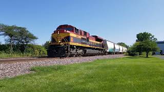 KCS SD70ACe leads CPKC 246 at Glenview with horn salute