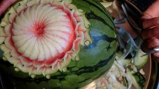 #watermelon #Carving #แกะสลักแตงโมลายผสมผสาน by watsana