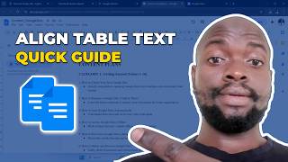 How to Align Table Text in Google Doc