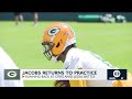Josh Jacobs returns to Packers OTA's