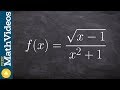 How to write the domain of a rational function with a radical in the numerator