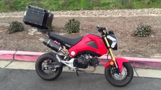 Review on Givi Trekker Outback 42 liter black aluminum top case on Honda Grom!