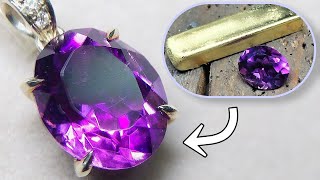 How to make a K10 amethyst diamond pendantｌK10アメジストダイヤモンドペンダントの作り方