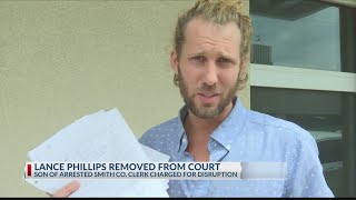 Son of Smith County commissioner removed from court, says he will continue to return to meetings