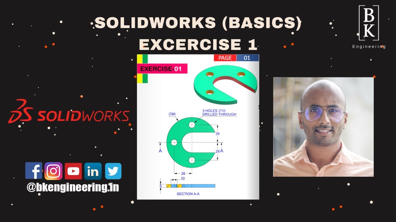 Solidworks Basic Exercise 1 | Mechanical Engineering | CAD | For ...