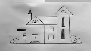 How to Draw My House Picture | Ghor Drawing (Easy Tutorial ) #Drawing #Art #draw