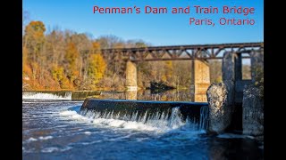 Penman's Dam and Train Bridge on the Grand River (Paris, Ontario, Canada)