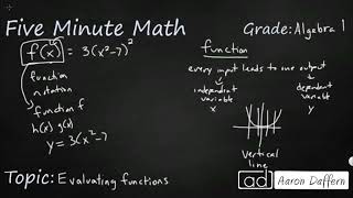 Algebra 1 Evaluating Functions