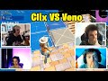 Clix VS Veno 2v2 TOXIC Fights with Peterbot and Cented!