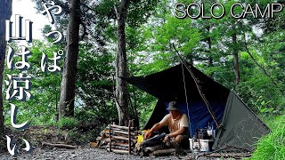 [Solo Camp] Enjoy summer alone on a solo base in a cool forest!