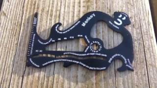 EDCGEAR Monkey Shaped Multi-tool Card Outdoor Survival Tool Kit - 13 in 1  -  BLACK