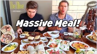MASSIVE MEDITERRANEAN FOOD CHALLENGE / REVIEW | Eating The Whole Menu! | Los Ang