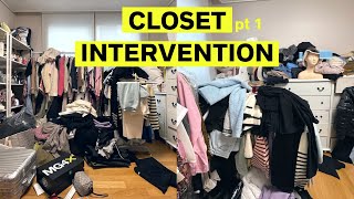 STRESSED & OVERWHELMED By Her Closet 👕  Closet Declutter 2023 👚 DECLUTTER WITH ME (part 1)