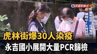 虎林街爆30人染疫 永吉國小展開大量PCR篩檢－民視新聞