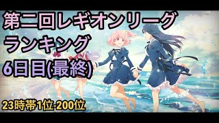 【ラスバレ】第二回レギオンリーグ　6日目 23時帯1-200位