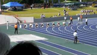 2009 近畿インターハイ 男子100m　九鬼巧(和歌山北) 10''34(+1.1)