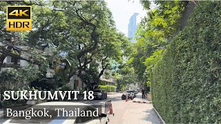 [BANGKOK] Sukhumvit Soi 18 - The Best Street to Stay in Sukhumvit area - สุขุมวิท 18 [4K HDR]