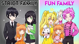 The Squad Gets Adopted By STRICT vs FUN Family! (Roblox Brookhaven RP)