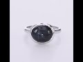 star blue sapphire silver ring