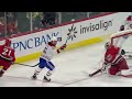 canadiens michael pezzetta breaks loose and bats in his own rebound mid air to open the scoring