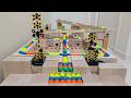 Marble Run Race ☆ Strange railroad crossing + Swing bridge + Shishiodoshi Tray + HABA + Cuboro