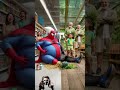 ai244 spider man overloaded in supermarket 🛒 vs fresh grocery day 🥦 spiderman noodles marvel