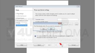 Create a new document based on the Letter Wizard