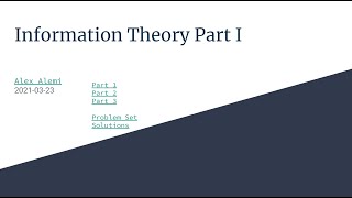 Basics of Information Theory I