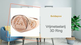 Alziend Oog van de Voorzienigheid,Vrijmetselarij 3D Ring,10K/14K/18K goud