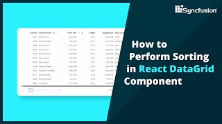 How to Perform Sorting in React Data Grid Component
