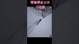 スノーモービル、木には気をつけよう