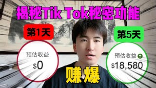 【保姆级实操】亲测有效！揭秘tiktok秘密赚钱功能，新手创作从0到1 8W，仅需5天？每天靠一台电脑养活自己，不内卷不躺平！#tiktok #tiktok赚钱 #副业 #兼职 #短视频 #内卷