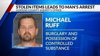 Hopkins County man arrested after allegedly stealing mower, power tools