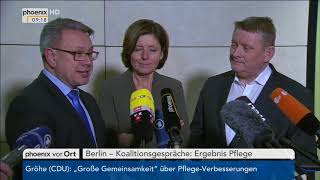 Statements zur Übereinkunft der Union und SPD beim Thema Pflege am 30.01.18