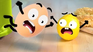 Egg Jump! Secret Life Of Stuff Fruits And Vegetables Doodles Animation | 3D Cute Food Talking Things