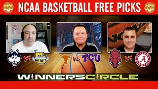 NCAA Betting Odds, Predictions, and Free Picks: Alabama/Arkansas, Connecticut/Marquette, TCU/Texas