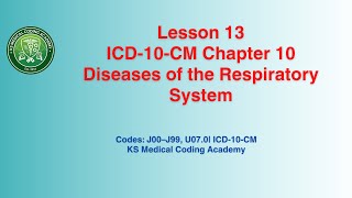 Lesson 13 | ICD-10-CM Chapter 10 – Respiratory System (J00–J99) | CPC Coding + MCQs