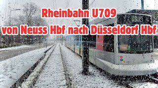 Rheinbahn Winterzauber❄️Schnee in Düsseldorf U709🚃von Neuss Hbf nach Düsseldorf Hbf 2025