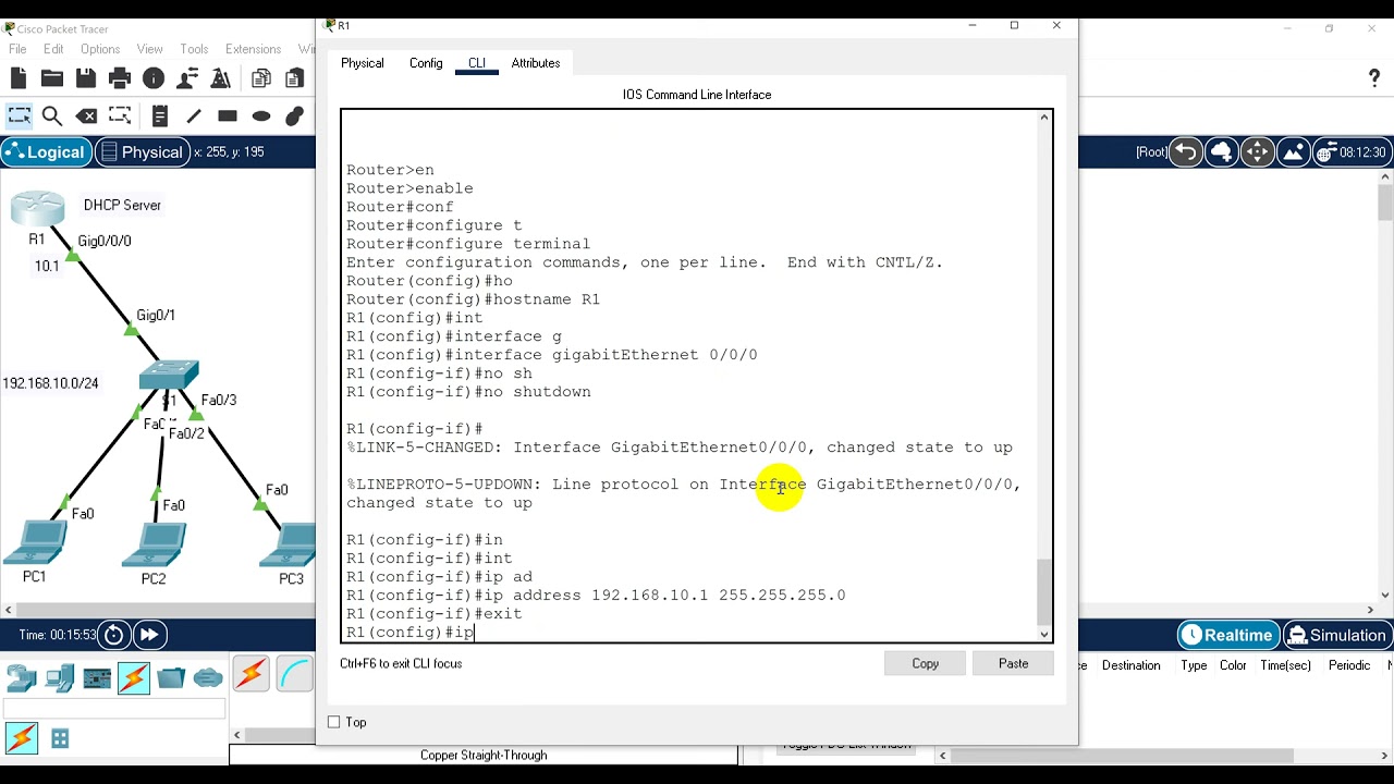 DHCPv4 Server & Client Configuration On Router Packet Tracer - YouTube