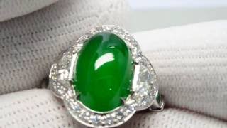 Burma Jadeite Platinum Ring  5.75 carats