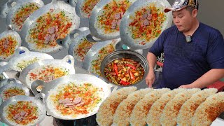 Cơm cháy chà bông kho quẹt chảo xoay 360 độ trên đường phố Sài Gòn của anh Mập ai thấy cũng mê
