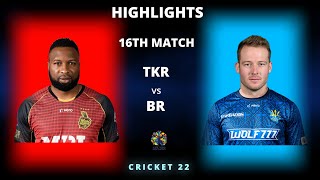 TKR vs BR 16th Match CPL 2022 Highlights | TKR vs BR Full Match Highlights | Hotstar | Cricket