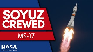 Soyuz MS-17 Launches to ISS with Three Crew Members