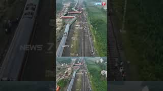 Exclusive Drone Shot : Odisha Coramandel Express Accident | 3 Train Crash Exclusive Shorts