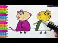 draw and color mandy mouse 🐁 and pedro pony 🐎🌈🐷 drawing for kids