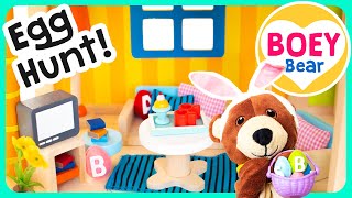 ABC Surprise Egg Hunt for Toddlers! (Learn the alphabet with Boey Bear) #Easter