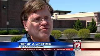 Church gives $3,000 tip to pizza delivery man